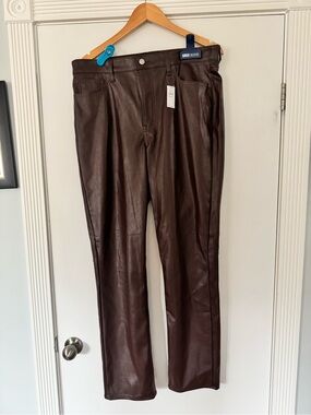 GAP Leather Pants - Burgundy colour. Size 16.
